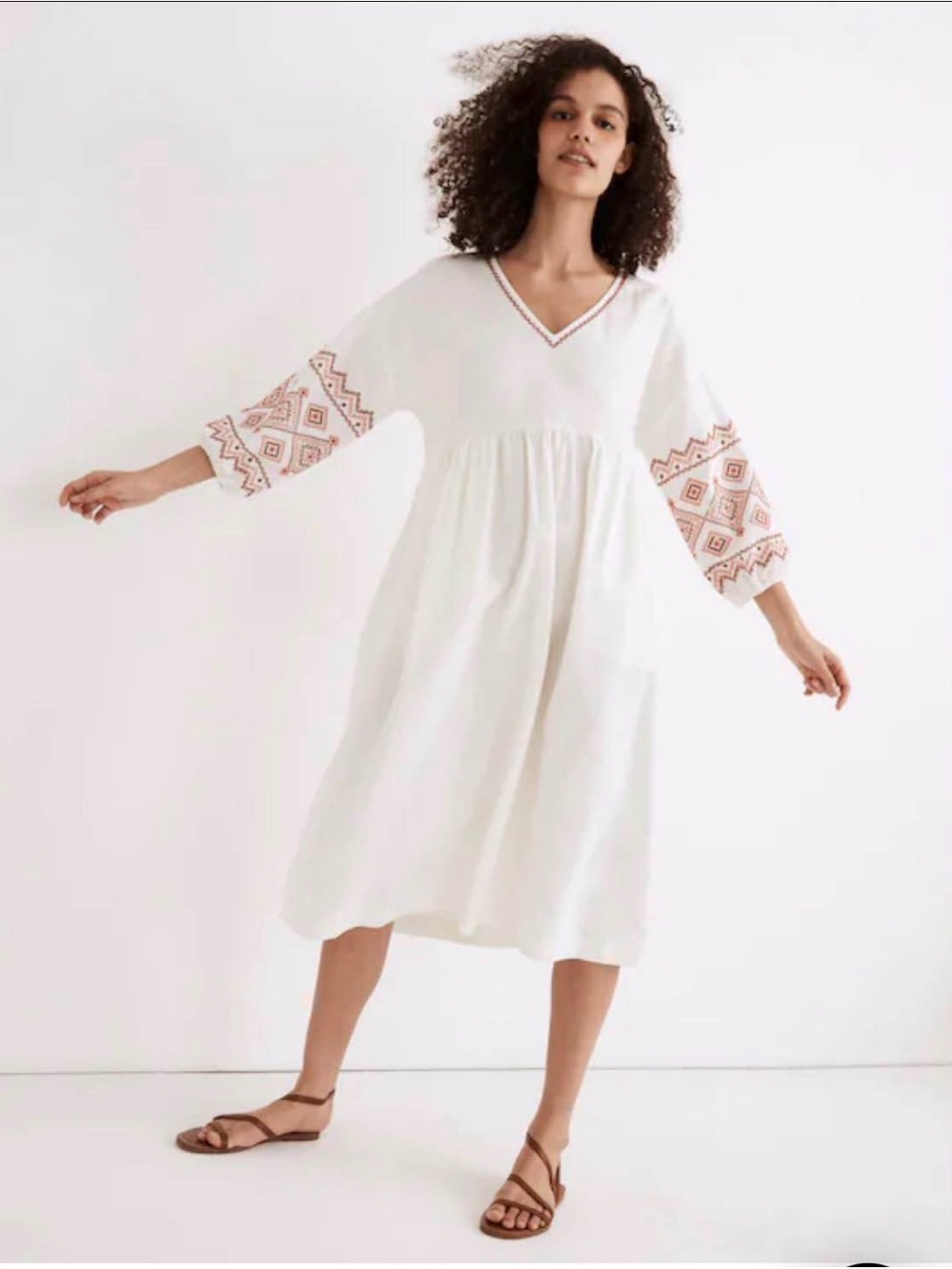 Madewell Embroidered Sleeve Dress